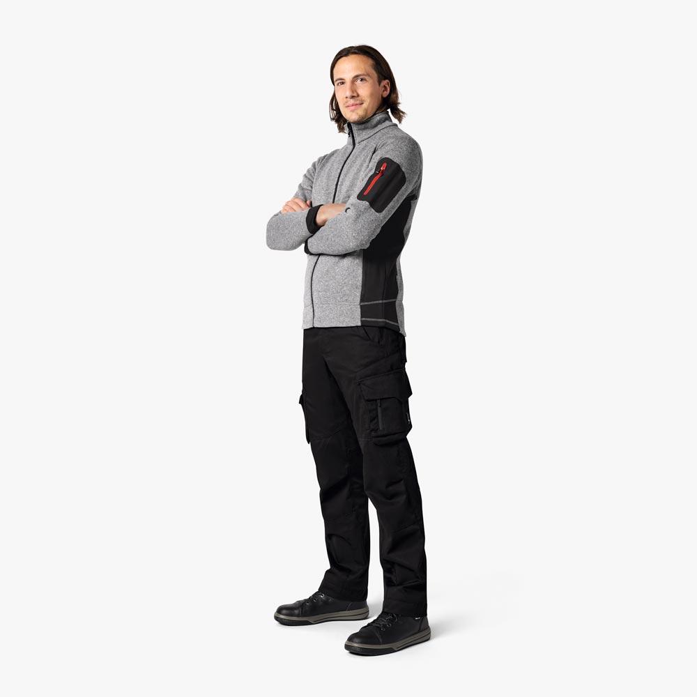 Strick-Fleecejacke CHRISTOPH Größe XL anthrazit/schwarz
