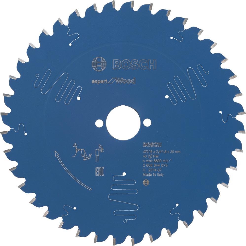 Kreissägeblatt Expert for Wood Außen-Ø 216 mm Zähnezahl 40 WZ Bohrung 30 mm Schnittbreite 2,4 mm HM