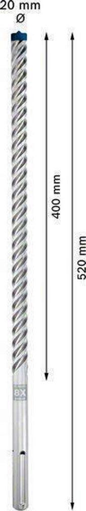Hammerbohrer Expert SDS max-8X Ø 20 mm Arbeits-L.400 mm L.520 mm SDS-max 1 Stück Hammerbohrer Expert SDS max-8X Ø 20 mm Arbeits-L.400 mm L.520 mm SDS-max 1 Stück