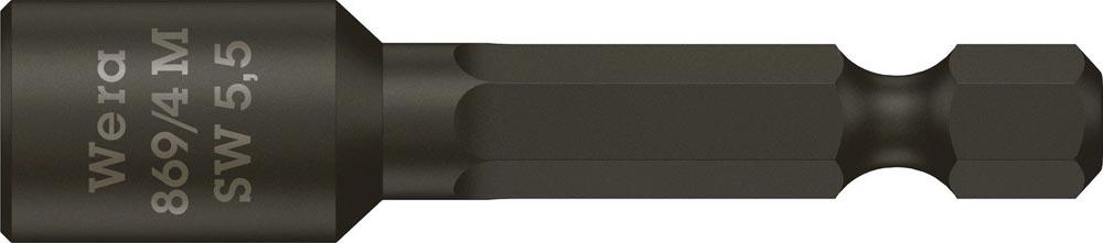 Steckschlüsseleinsatz 869/4M mit 6-Kant-Antrieb Schlüsselweite 10 mm Länge 50 mm mit Magnet