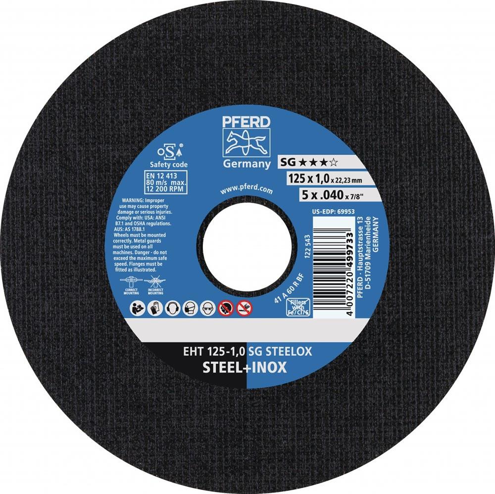Trennscheibe SG STEELOX D125x2,4mm gerade INOX Bohrung 22,23 mm