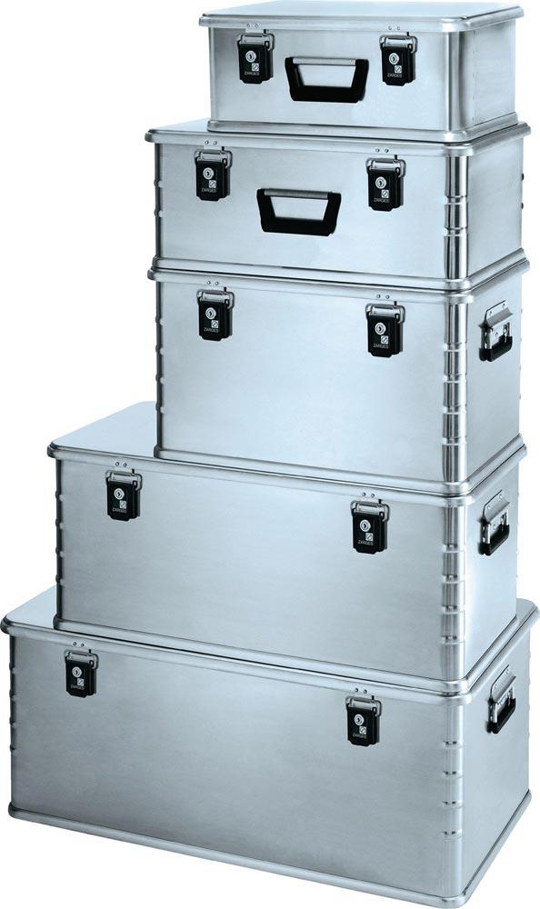 Alu-Transportbehälter, Maxi-Box, mit 2 Schlössern, Volumen 135 l, BxTxH 900x500x370 mm