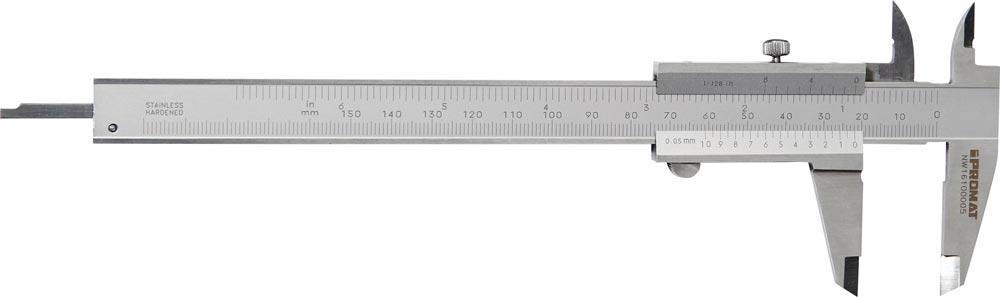 Taschenmessschieber DIN 862 150 mm mit Feststellschraube eckig für Linkshänder