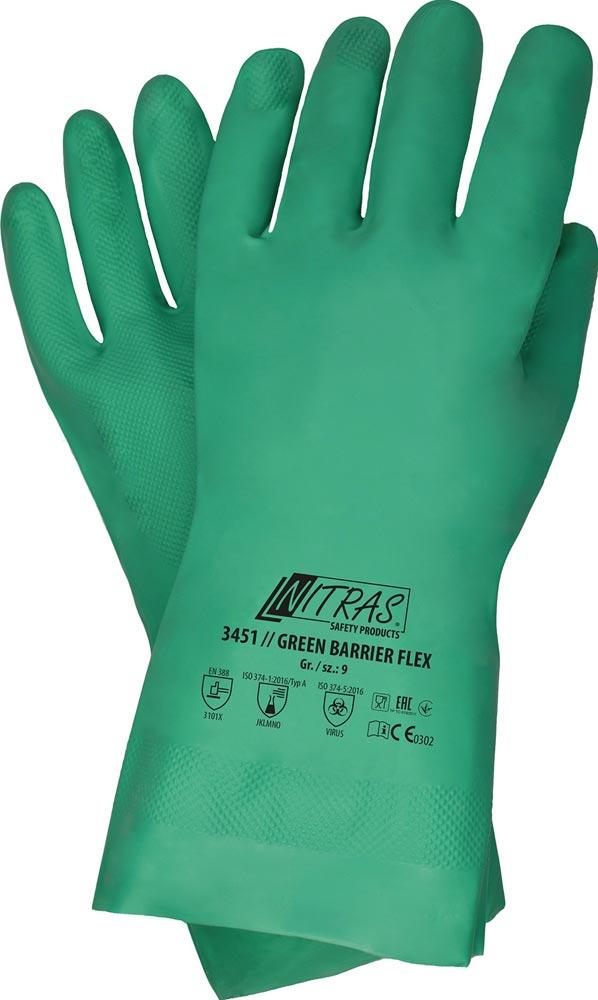 Chemikalienschutzhandschuhe Green Barrier Flex Größe 9 grün EN 388, EN 374 PSA-Kategorie III