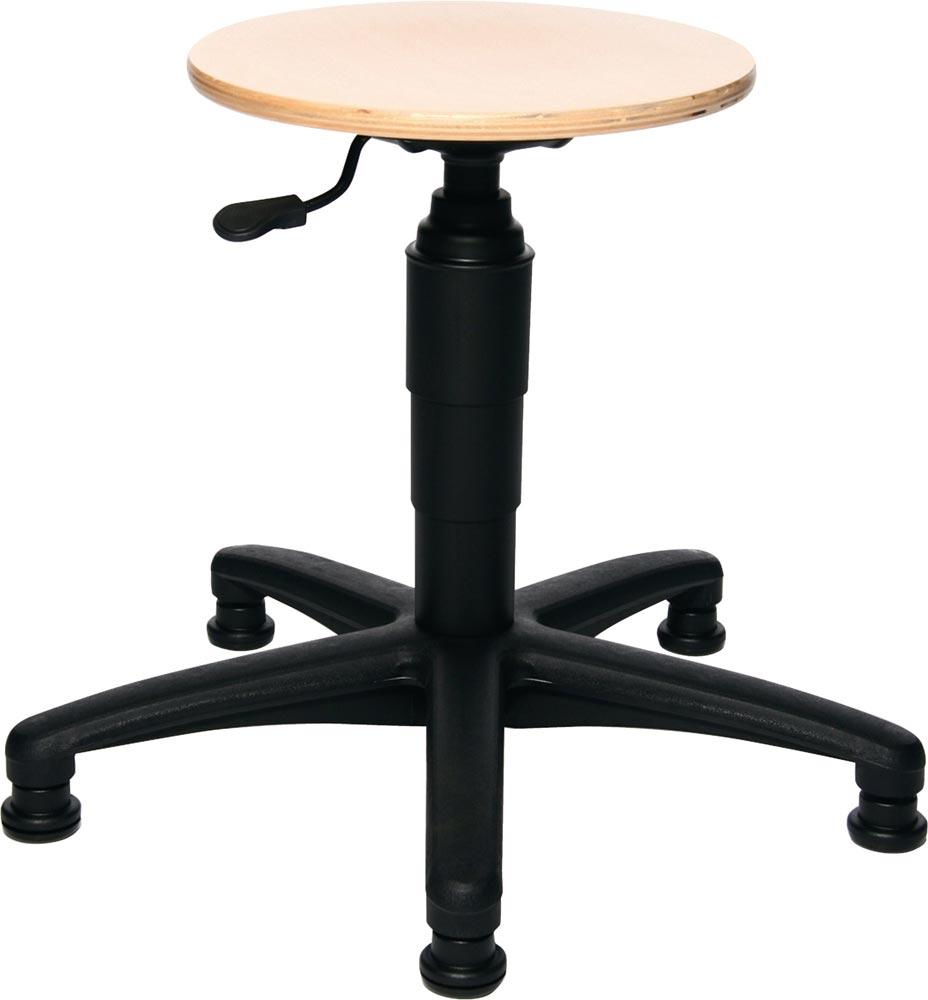 Drehhocker mit Bodengleitern Buche natur Sitzhöhenverstellung 390-520 mm Drehhocker mit Bodengleitern Buche natur Sitzhöhenverstellung 390-520 mm