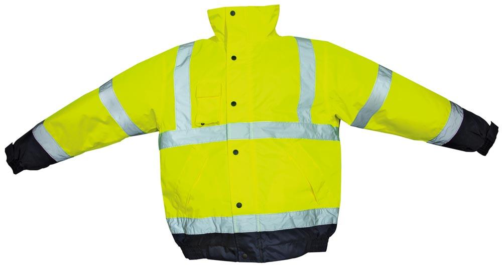 Warnschutz-Pilotenjacke mit PU-Beschichtung, Farbe leuchtgelb/marine, Gr.L