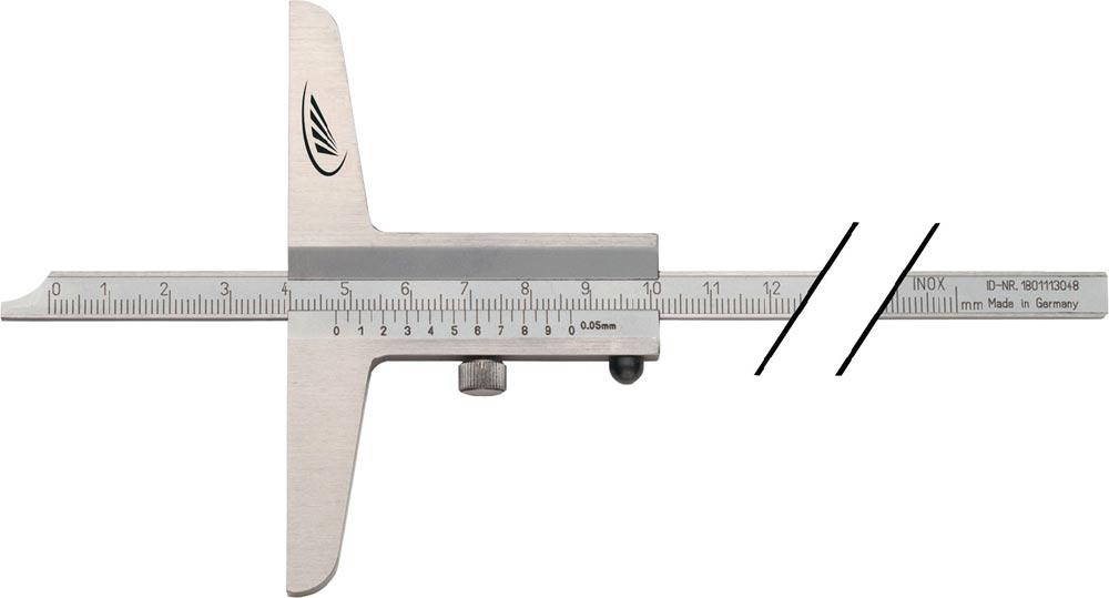 Tiefenmessschieber DIN 862 300 mm gerade Messschiene 12 x 4 mm