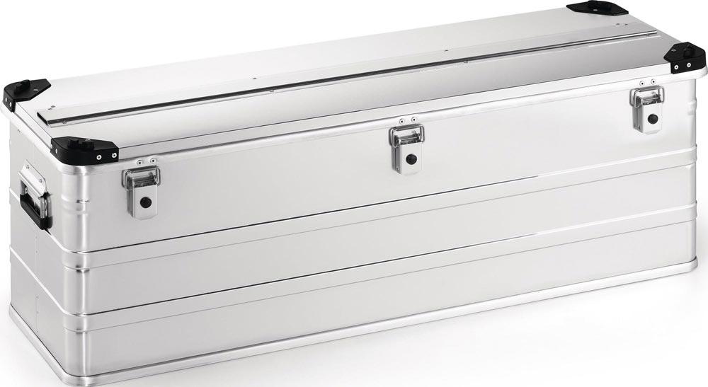 Aluminiumbox L1182xB385xH410mm 163 l mit Klappverschluss und Stapelecken