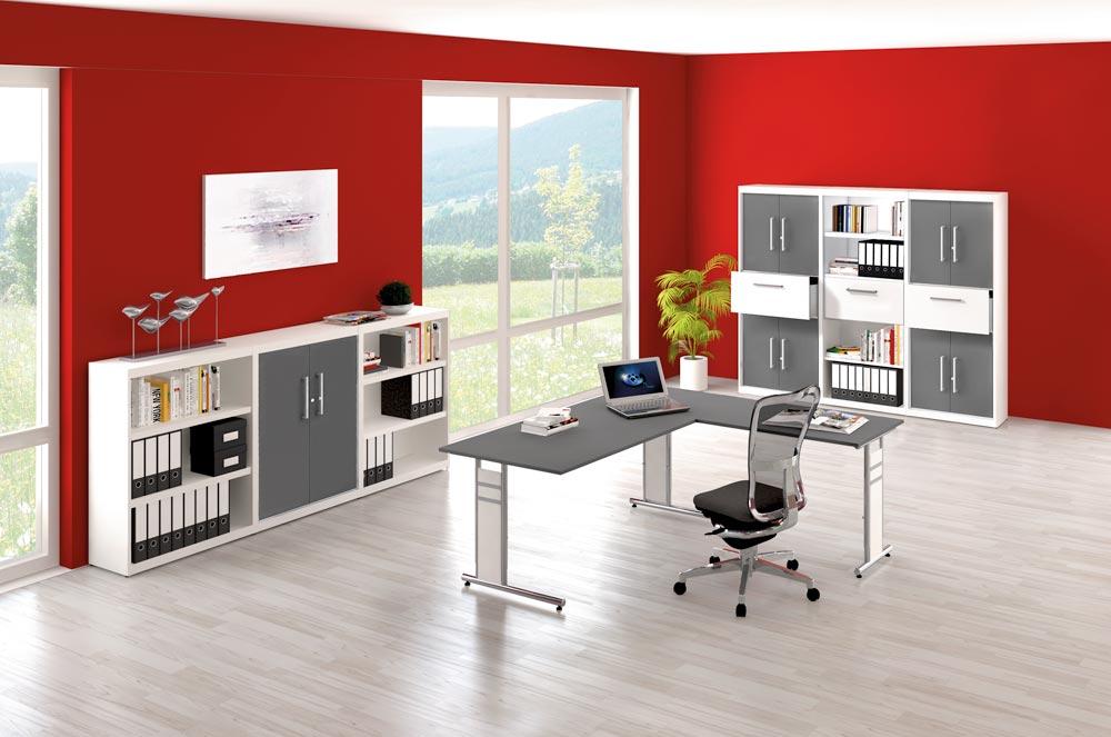 Anbau-Schreibtisch, BxTxH 1000x600x680-820 mm, C-Fuß-Gestell alusilber, Platte weiß, inkl. Kabelkanal Anbau-Schreibtisch, BxTxH 1000x600x680-820 mm, C-Fuß-Gestell alusilber, Platte weiß, inkl. Kabelkanal