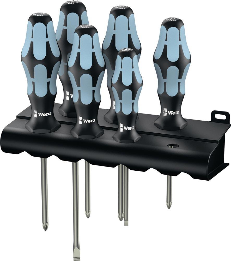 Edelstahlschraubendrehersatz 2224/3350/3355/6 6-teilig Schlitz / PH / PZD Rundklinge 2-Komponentengriff Edelstahlschraubendrehersatz 2224/3350/3355/6 6-teilig Schlitz / PH / PZD Rundklinge 2-Komponentengriff