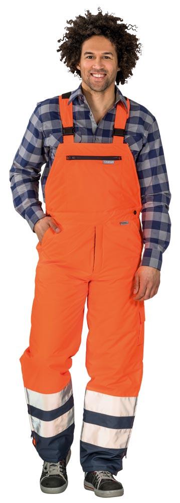 Warnschutz Winter-Latzhose, Farbe orange/marine, Gr. XL