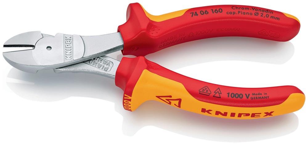 Kraftseitenschneider Länge 160 mm VDE Form 0 Mehrkomponenten-Hüllen