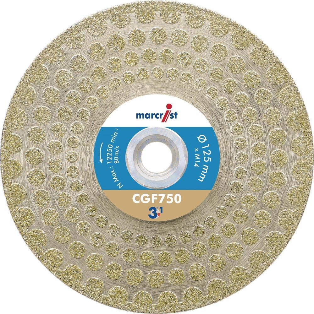 Diamanttrenn-/Schleifscheibe CGF750 Ø 125 mm Aufnahme M14 Segmenthöhe 68,5 mm Segmentstärke 2,8 mm Winkelschleifer Diamanttrenn-/Schleifscheibe CGF750 Ø 125 mm Aufnahme M14 Segmenthöhe 68,5 mm Segmentstärke 2,8 mm Winkelschleifer