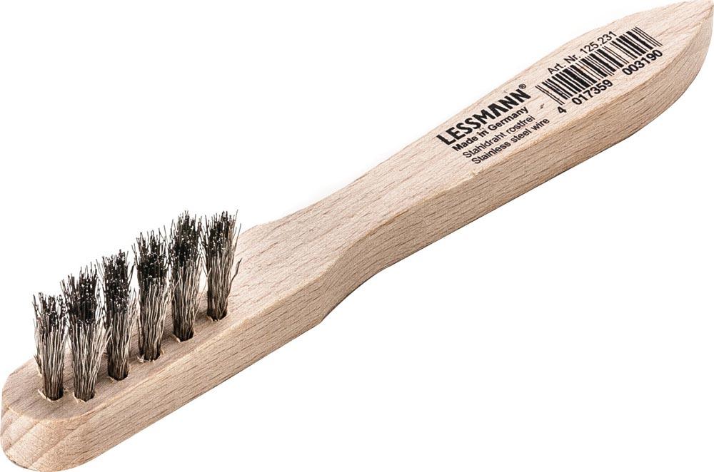 Zündkerzenbürste Länge 150 mm 0,15 mm VA-Stahldraht gewellt 3-reihig Zündkerzenbürste Länge 150 mm 0,15 mm VA-Stahldraht gewellt 3-reihig