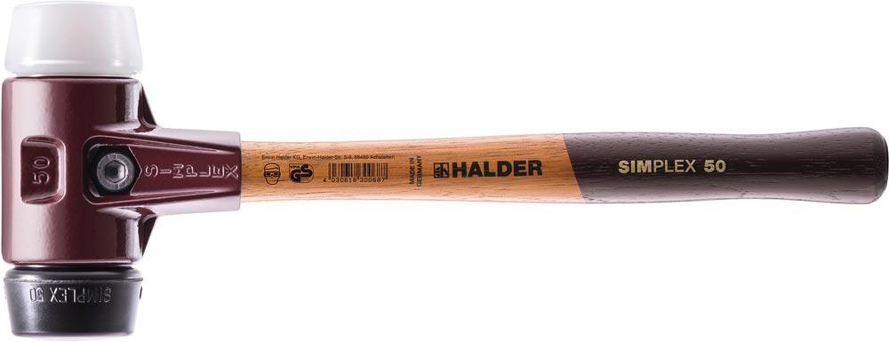 Schonhammer SIMPLEX Länge 300 mm Kopf-Ø 30 mm mittelhart Holz Gummi schwarz/Superplastik weiß Schonhammer SIMPLEX Länge 300 mm Kopf-Ø 30 mm mittelhart Holz Gummi schwarz/Superplastik weiß