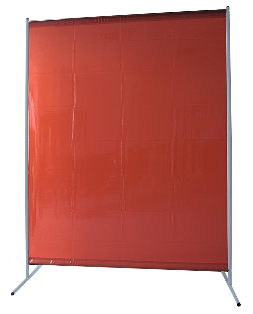 1-teilg. Schutzwand, mit Folienvorhangbespannung, rot, DIN EN 25980, BxH 1450x1900 mm, Bodenfreiheit 100 mm 1-teilg. Schutzwand, mit Folienvorhangbespannung, rot, DIN EN 25980, BxH 1450x1900 mm, Bodenfreiheit 100 mm
