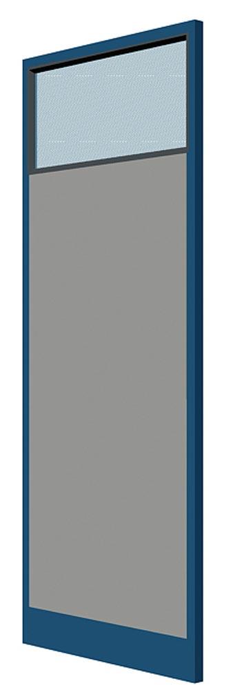 Sichtwandelement, Oberlichtwand, Breite 1000 mm, RAL 9002 grauweiß, Rahmen RAL 5010 enzianblau