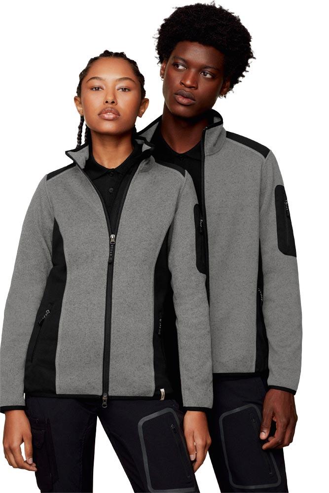Damen Strick-Fleecejacke Churchill, Farbe grau meliert, Gr. 2XL