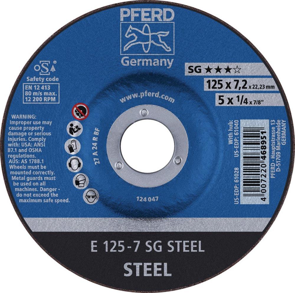Schruppscheibe SG STEEL D125xS4,1mm gekröpft Stahl Bohrung 22,23 mm Schruppscheibe SG STEEL D125xS4,1mm gekröpft Stahl Bohrung 22,23 mm
