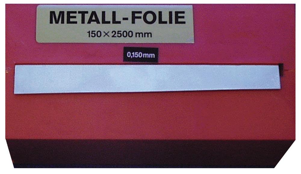 Metallfolie Dicke 0,025 mm Edelstahl 1.4301 Länge 2500 mm Breite 150 mm Metallfolie Dicke 0,025 mm Edelstahl 1.4301 Länge 2500 mm Breite 150 mm