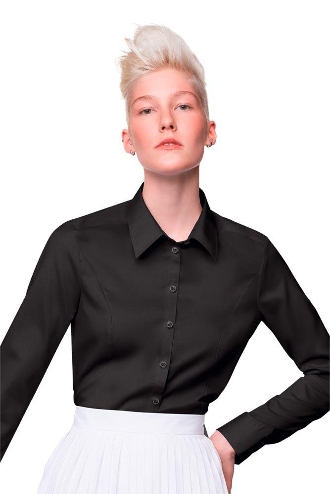 Bluse 1/1-Arm Business, Farbe schwarz, Gr. 2XL