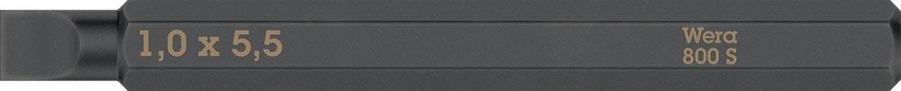 Bit 800 S für Schlitzschrauben 4,0 mm Länge 70 mm 1/4  C6,3 Schneidenstärke 0,8 mm