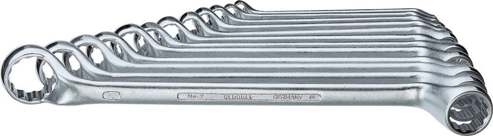 Doppelringschlüsselsatz 2-120 12-teilig Schlüsselweite 6 - 32 mm tief gekröpft Doppelringschlüsselsatz 2-120 12-teilig Schlüsselweite 6 - 32 mm tief gekröpft