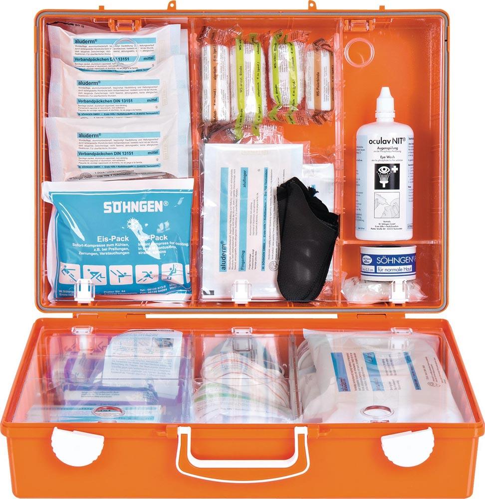 Erste Hilfe Koffer Beruf SPEZIAL Werkstatt B400xH300xT150ca.mm orange