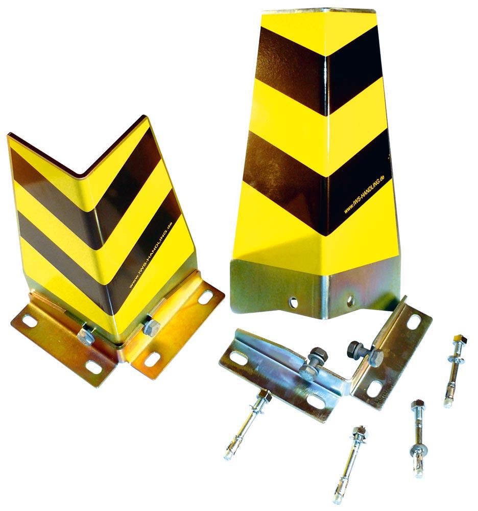 Ecken-Anfahrschutz-Set, seitlicher Schutz, mit Außenwinkel, inkl. Schrauben und Winkel, gelb/schwarz, Höhe 400 mm Ecken-Anfahrschutz-Set, seitlicher Schutz, mit Außenwinkel, inkl. Schrauben und Winkel, gelb/schwarz, Höhe 400 mm