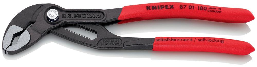 Wasserpumpenzange Cobra® Länge 180 mm Spannweite 36 mm poliert Kunststoffüberzug