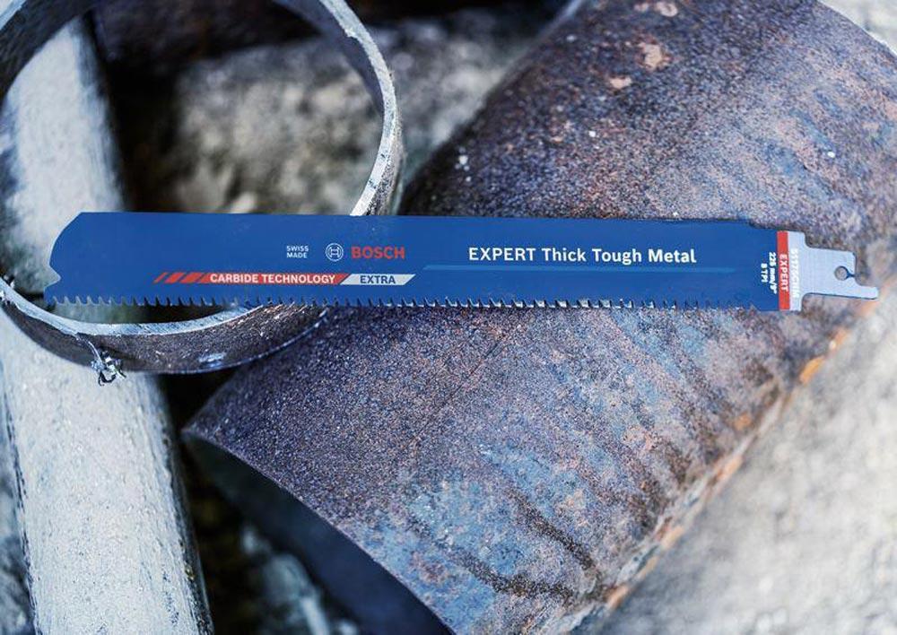 Säbelsägeblatt Expert Thick Tough Metal Länge 225 mm Breite 25 mm Zahnteilung TPI 8 3 mm S-Schaft 1 Stück / Karte