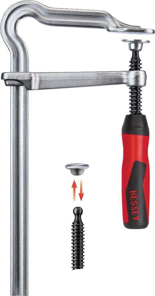 Ganzstahlschraubzwinge OMEGA Spannweite 160 mm Ausladung 80 mm 2-K-Griff Ganzstahlschraubzwinge OMEGA Spannweite 160 mm Ausladung 80 mm 2-K-Griff