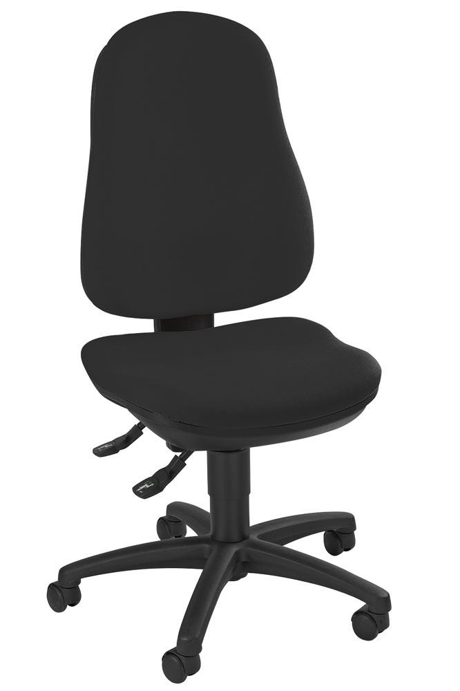 Bürodrehstuhl, Sitz-BxTxH 460x460x420-550 mm, Lehnenh. 580 mm, Permanentk., Bandscheibensitz, schwarz