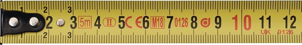 Taschenrollbandmaß Länge 3 m Breite 16 mm mm/cm EG II Kunststoff Chrom