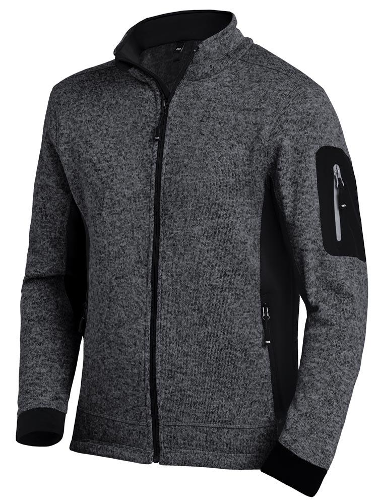 Strick-Fleecejacke CHRISTOPH Größe XL anthrazit/schwarz