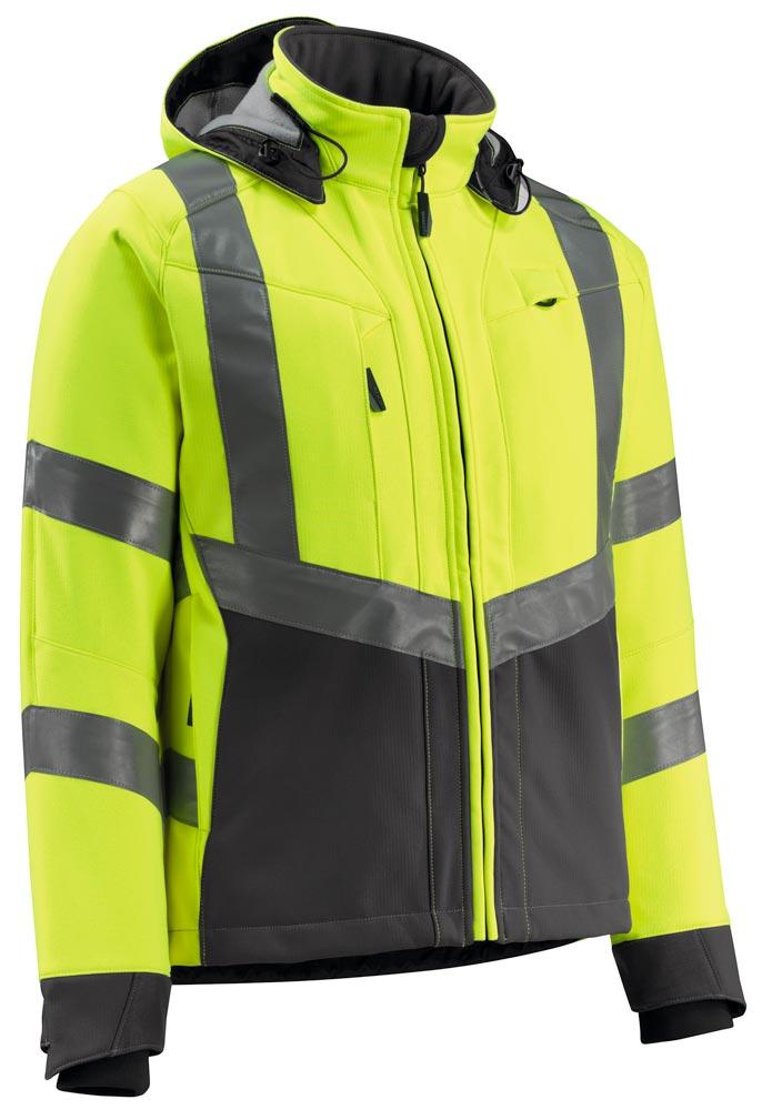 Warnschutz-Softshell-Jacke Blackpool, Farbe HiVis gelb/dunkelanthrazit, Gr. M