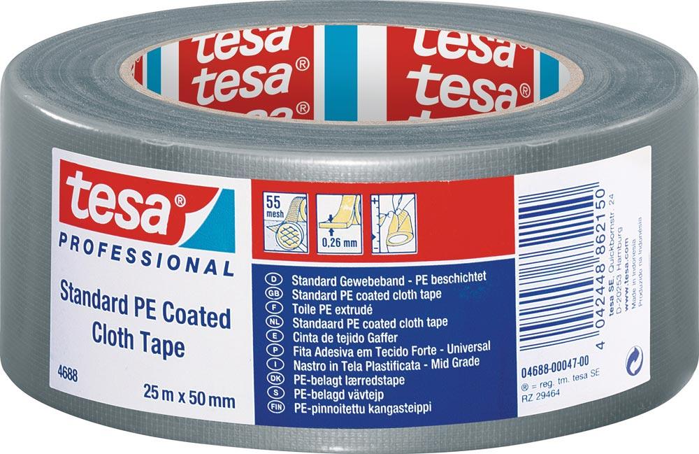 Gewebeband tesaband® Standard 4688 schwarz Länge 25 m Breite 50 mm Rolle