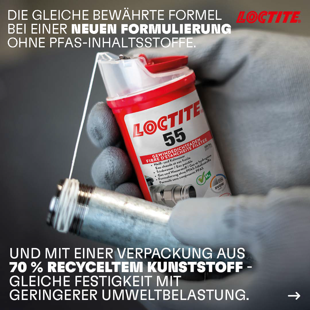 Gewindedichtfaden Loctite 55 - 160 m Dose ohne PFAS-Inhaltsstoffe