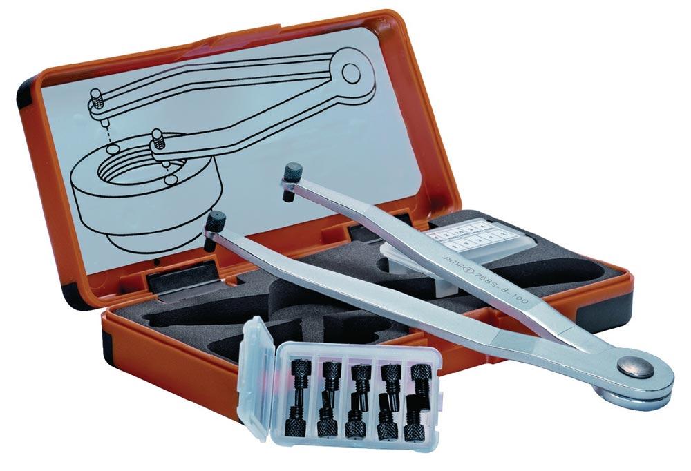 Verstellbarer Stirnlochschlüsselsatz 758 S Zapfen-Ø 1,5 - 2 - 2,5 - 3 - 4 mm Verstellbarer Stirnlochschlüsselsatz 758 S Zapfen-Ø 1,5 - 2 - 2,5 - 3 - 4 mm