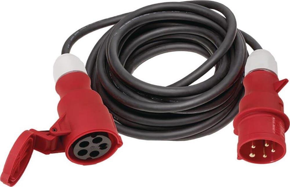 CEE-Verlängerung 16 A 400 V 10 m H07RN-F 5 x 1,5 mm schwarz IP44