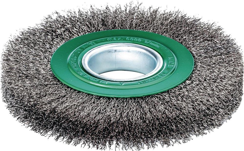 Rundbürste Ø 100 mm Drahtstärke 0,30 mm Edelstahl gewellt 20-22 mm 8000 min- 1 Rundbürste Ø 100 mm Drahtstärke 0,30 mm Edelstahl gewellt 20-22 mm 8000 min- 1