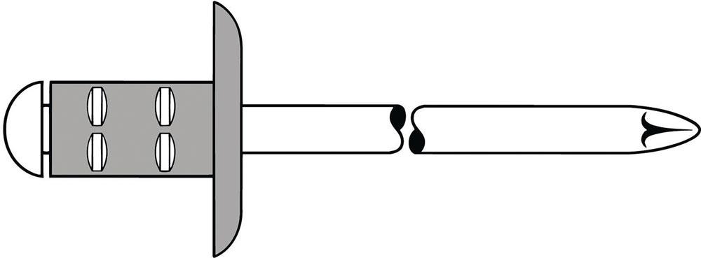 Blindniet PolyGrip® Nietschaft d x l 3,2 x 11 mm K9,5 Aluminium / Stahl 1000 Stück
