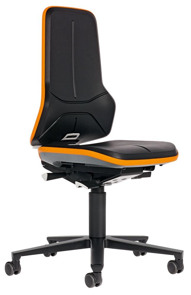 Arbeitsdrehstuhl, Permanentkontakt, mit Rollen, Flexband grau, Basisstuhl ohne Polster, Sitz Höhe 450-620 mm, DIN 68877 Arbeitsdrehstuhl, Permanentkontakt, mit Rollen, Flexband grau, Basisstuhl ohne Polster, Sitz Höhe 450-620 mm, DIN 68877