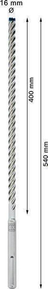 Hammerbohrer Expert SDS max-8X Ø 16 mm Arbeits-L.400 mm L.540 mm SDS-max 1 Stück Hammerbohrer Expert SDS max-8X Ø 16 mm Arbeits-L.400 mm L.540 mm SDS-max 1 Stück