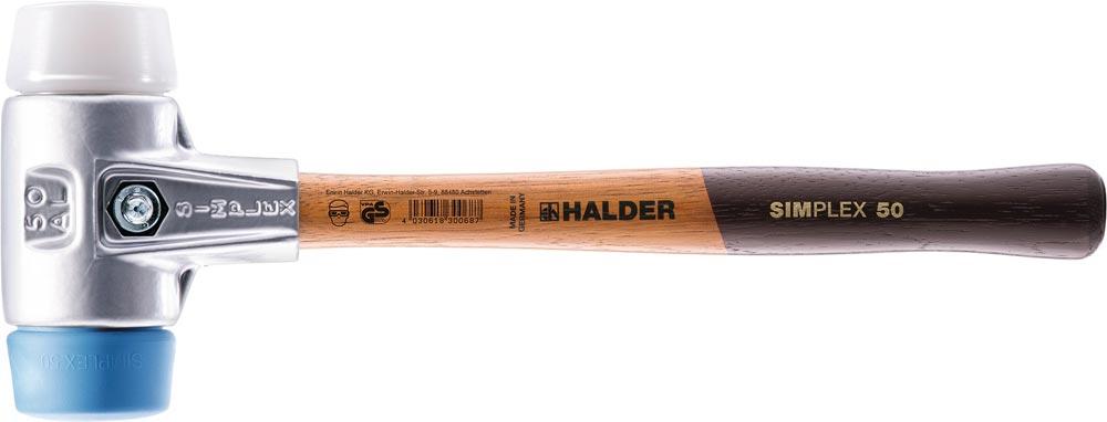 Schonhammer SIMPLEX Länge 300 mm Kopf-Ø 30 mm Holz Superplastik weiß/TPE-soft blau Schonhammer SIMPLEX Länge 300 mm Kopf-Ø 30 mm Holz Superplastik weiß/TPE-soft blau