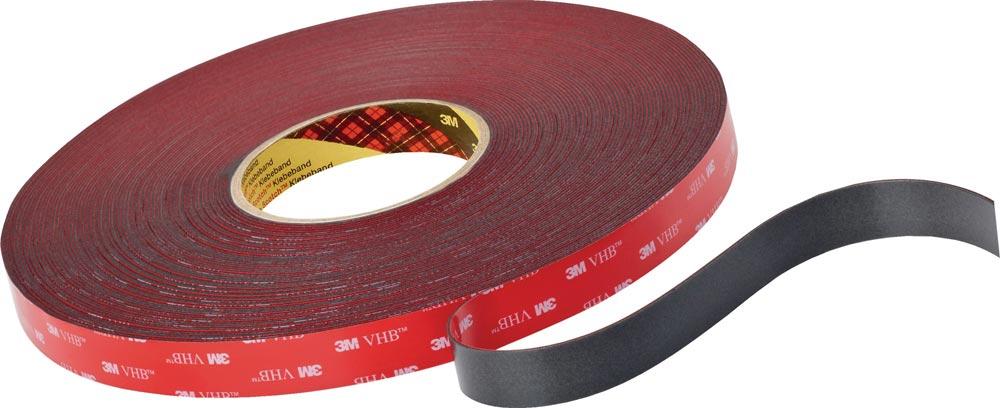 Montageband VHB Tape 4611F dunkelgrau Länge 3 m Breite 19 mm Rolle