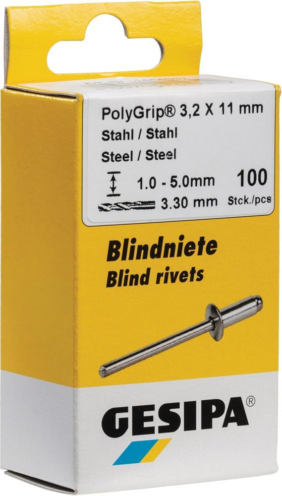 Blindniete Minipack Stahl Stahl Polygrip