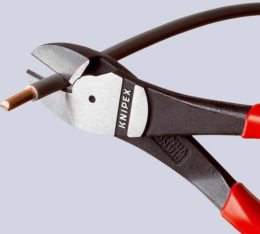 Kraftseitenschneider Länge 180 mm poliert Form 0 Kunststoffüberzug