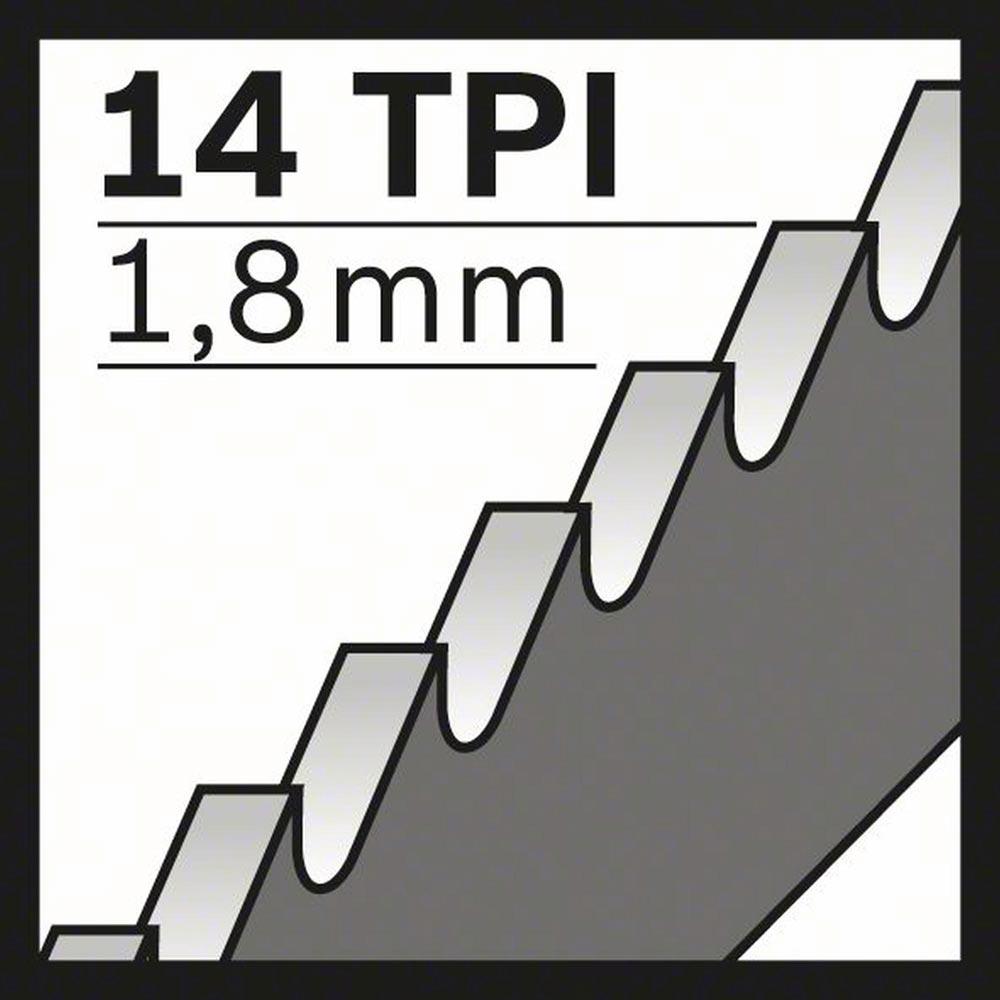 Säbelsägeblatt S 1122 BF Länge 225 mm Breite 19 mm Zahnteilung TPI 14 1,8 mm geschränkt, gefräst 5er Pack