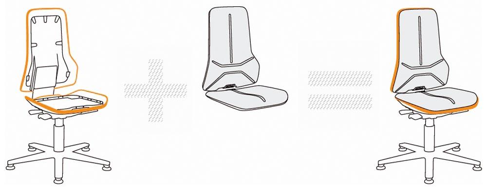 Arbeitsdrehstuhl, Permanentkontakt, mit Rollen, Flexband grau, Basisstuhl ohne Polster, Sitz Höhe 450-620 mm, DIN 68877 Arbeitsdrehstuhl, Permanentkontakt, mit Rollen, Flexband grau, Basisstuhl ohne Polster, Sitz Höhe 450-620 mm, DIN 68877
